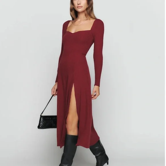 Reformation Banks Knit Long Sleeve Dress - Picture 4 of 6